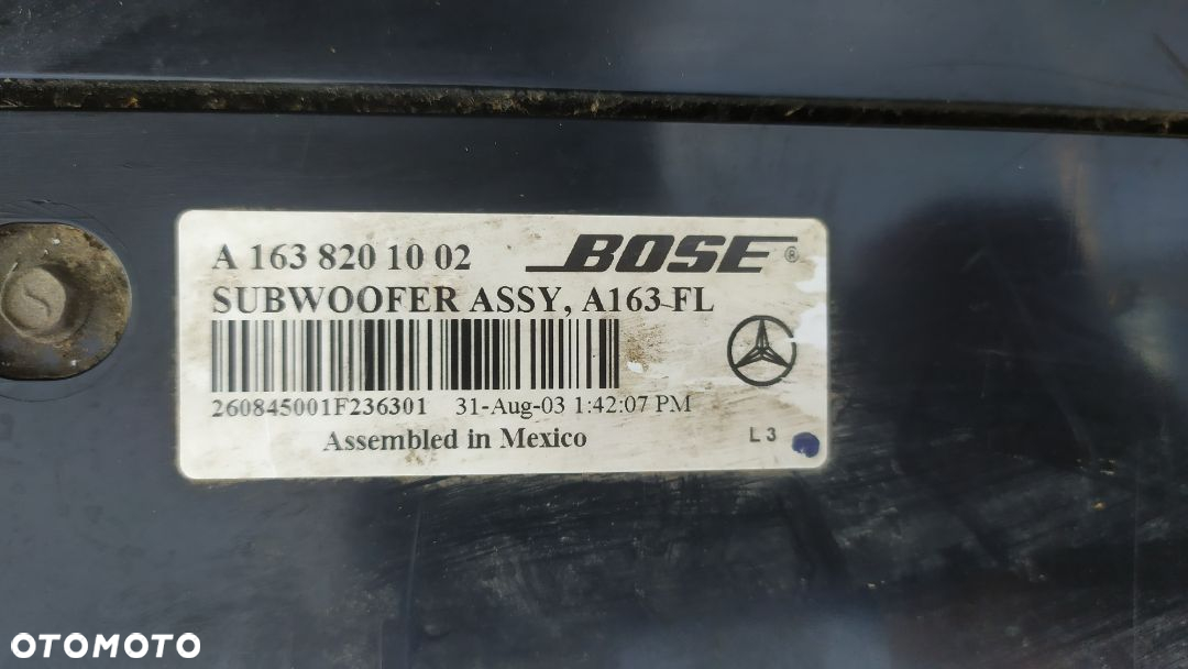 MERCEDES ML 163  Głośniki subwoofer system audio A 1638201002 - 4