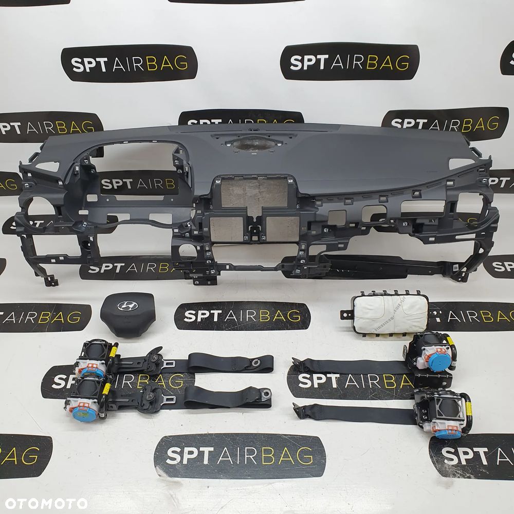 HYUNDAI KONA 1 I DESKA ROZDZIELCZA KONSOLA KOKPIT PULPIT PODUSZKI AIRBAG AIR BAG PASY KIT SET - 1