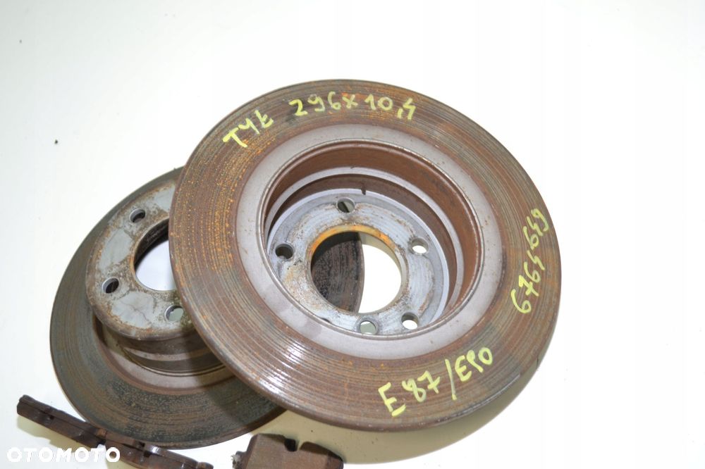 BMW E87 E90 TARCZE HAMULCOWE TYŁ KLOCKI KOMPLET ZESTAW 296MM - 3
