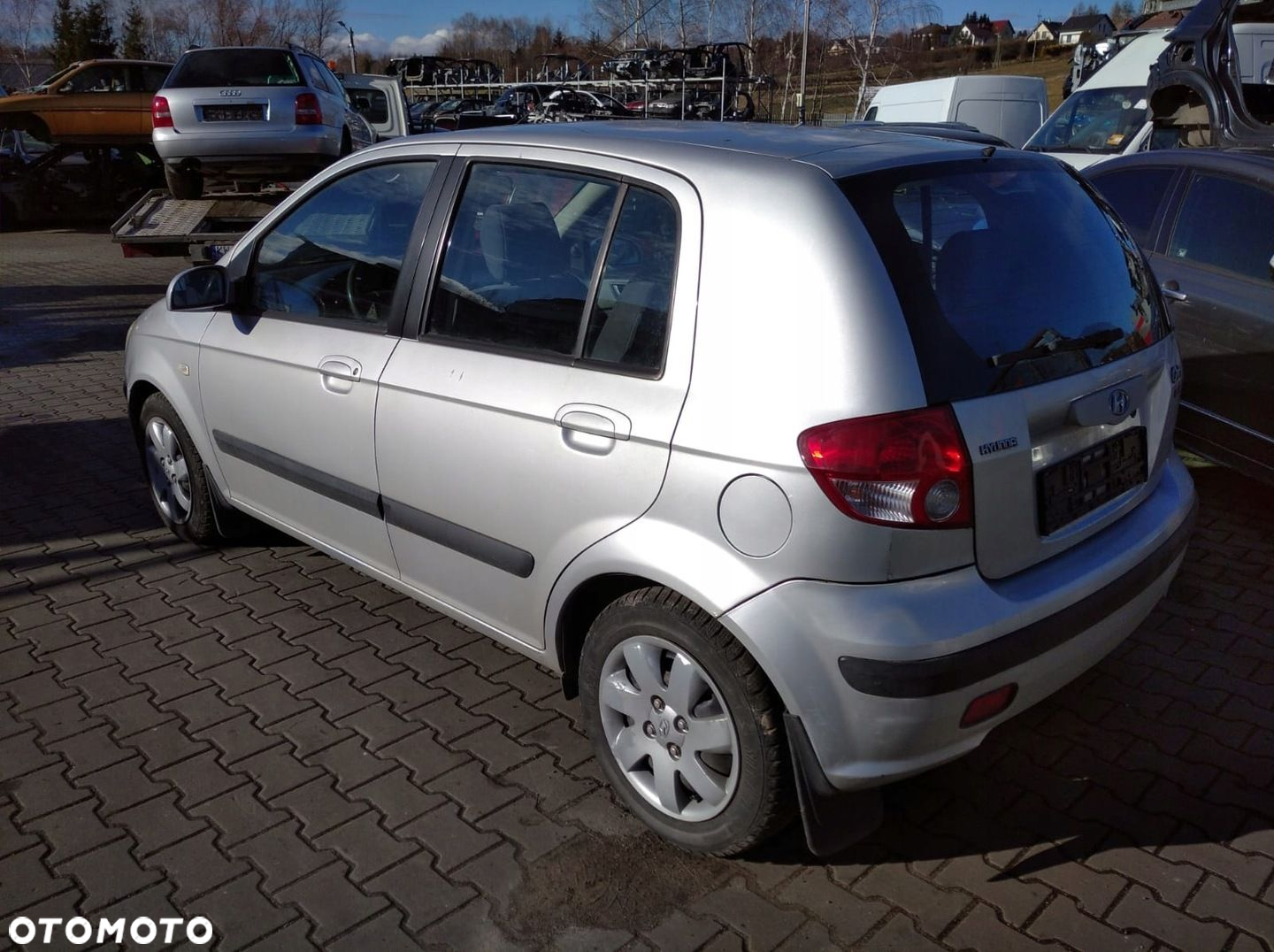 HYUNDAI GETZ 02- HB ZDERZAK TYŁ TYLNY SREBRNY CS - 2