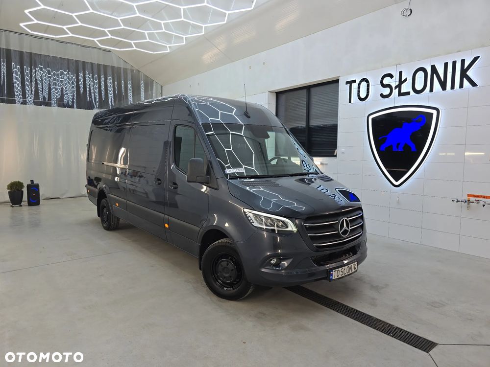 Mercedes-Benz SPRINTER 319 3.0 V6 CDI AUTOMAT 4,40Cm Długi SERWIS ASO MERCEDES-BENZ DO OSTATNIEGO km SALON PL FUL LED HIGH PERFORMANCE MBUX z ekranem dotykowym 10,25 cali SIEDZENIE KIEROWCY KOMFORTOWE, HYDRAULICZNE RESOROWANE PODGRZEWANA SZYBA PRZEDNIA TEMPOMAT KAMERA COFANIA LAKIER METALIK - 2