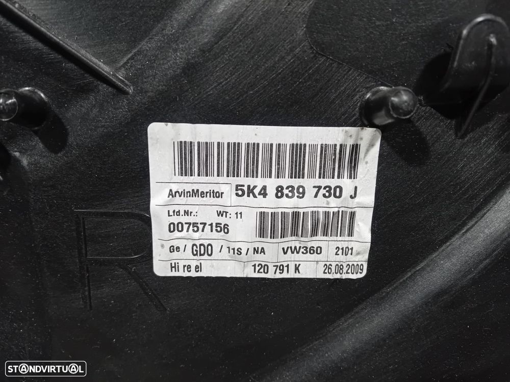 Elevador e Motor de Vidro Porta Trás Direito VW Golf 6 VI 5K4839730J Original - 5