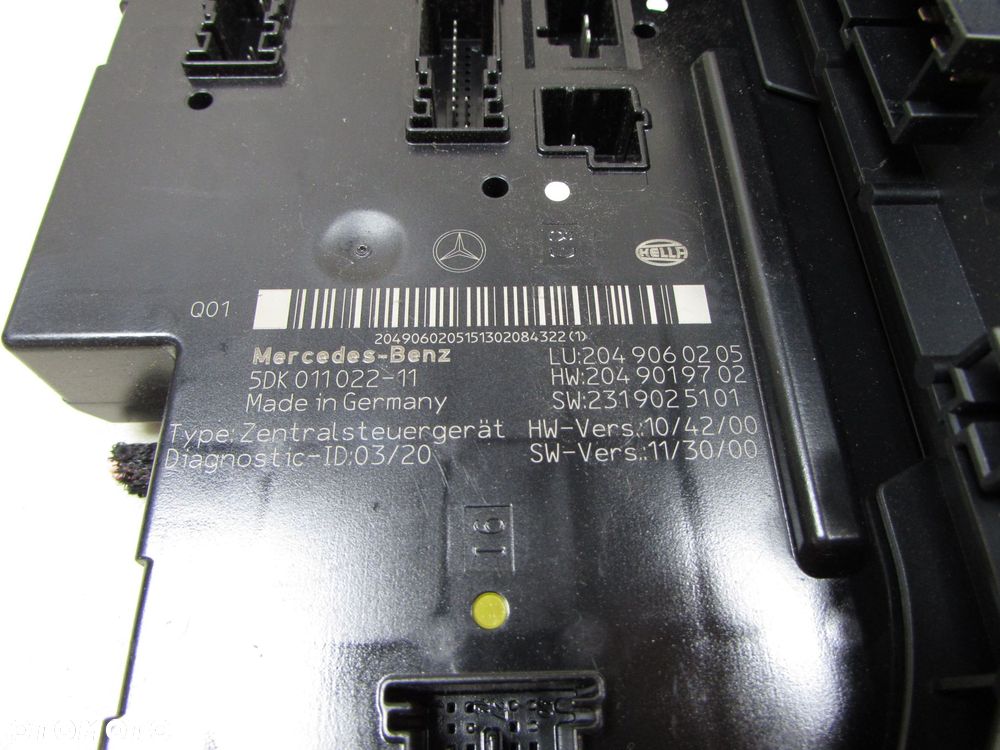 MERCEDES W204 LIFT 12-18 MODUL STEROWNIK SAM SKRZYNKA BEZPIECZNIKOW 2049060205 5DK01102211 - 6