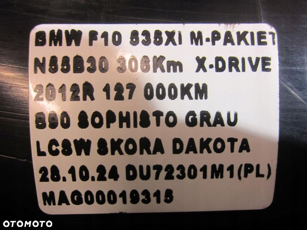 BMW 5 F10 N55 F11 F01 F02 535i PRZEWÓD POWIETRZA DOLOT 7583726 13717583726 - 9
