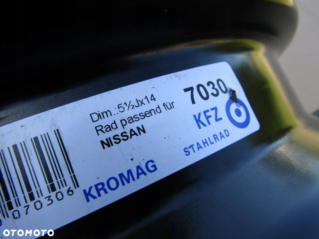 1x Felga 14 Nissan Micra K12 K13 5,5j 4x100 ET45 - 6