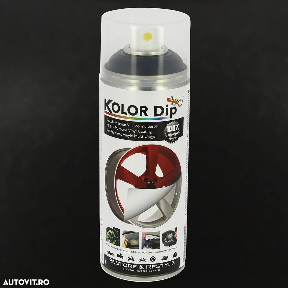 Spray vopsea cauciucata Kolor Dip Negru Metalic 400ml - 2