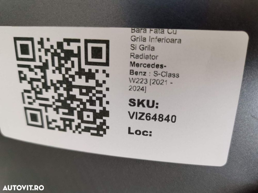 Bara Fata Cu Grila Inferioara Si Grila Radiator Mercedes-Benz  S-Class - 10