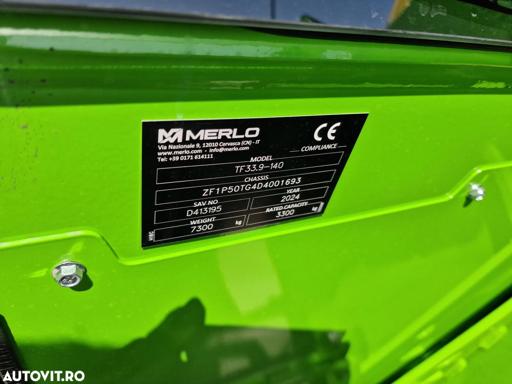 Merlo TF33.9-140CP, ridica 3,3t la 9m, 2024, nefolosit, cupla rapida+furci+cupa 2,5mc, AC, produs in Italia, CE, garantie 1 an, posibilitate leasing-PROMOTIE 83900 EUR+Tva - 10