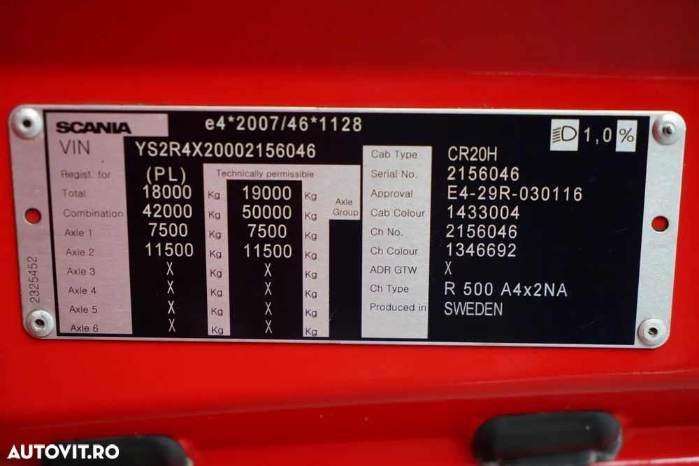 Scania R 500 / SISTEM HIDRAULIC / RETARDER / 2 REZERVORE DE COMBUSTIBIL / EURO 6 - 37