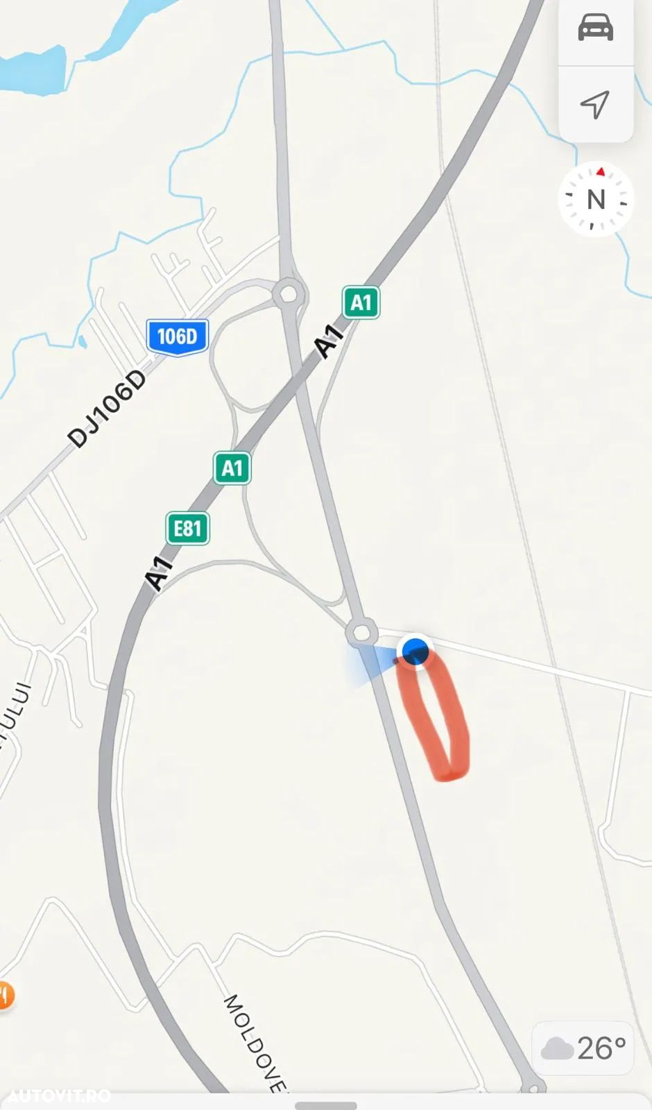 Teren de inchiriat in sensul giratoriu Mohu, judetul Sibiu, langa autoastrada A1 si Dn1 - 1
