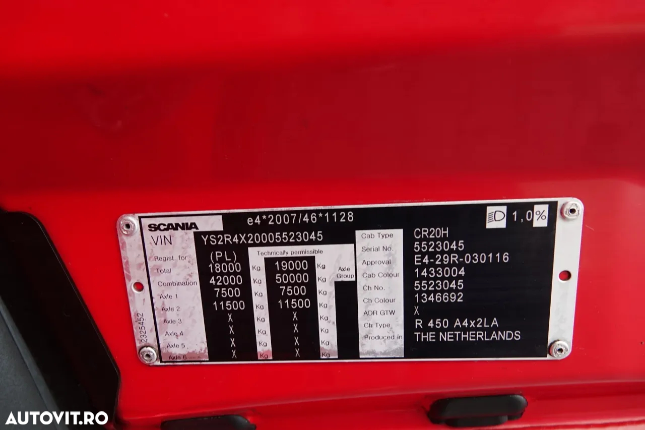 Scania R 450 / RETARDER / ANVELOPE 100% / DUPA CONTRACTUL DE SERVICE - 35