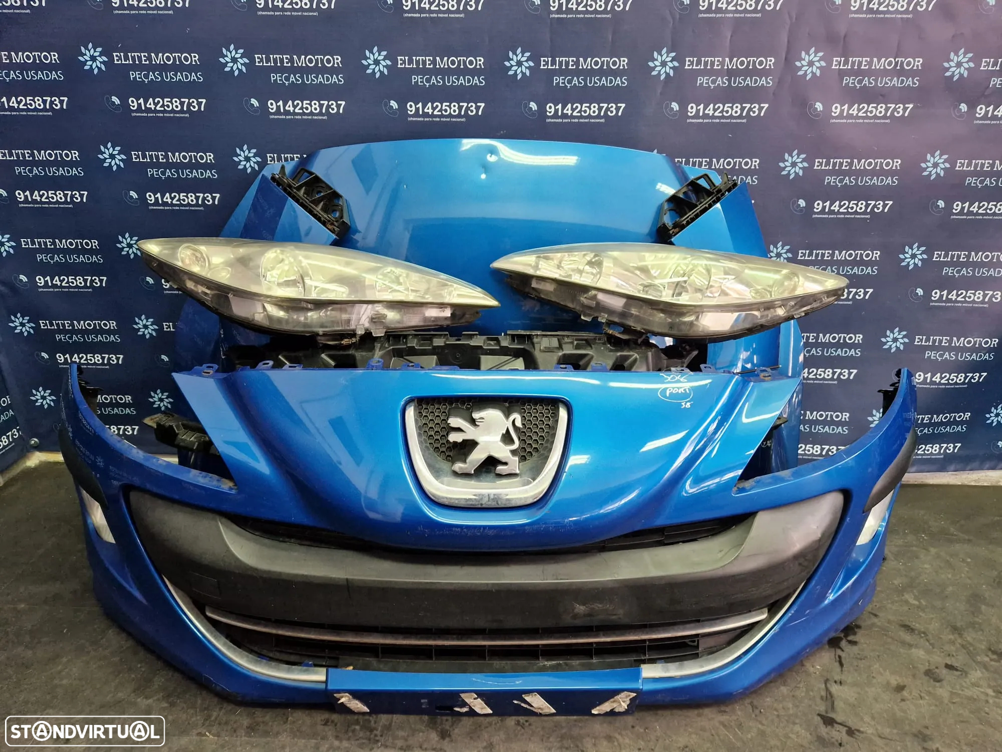 Frente completa usada PEUGEOT 308 1.6 HDI capot parachoques guardalamas oticas radiador - 3