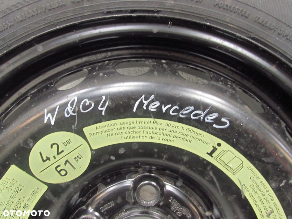 MERCEDES C KLASA W204 07-14 KOLO DOJAZDOWE DOJAZDOWKA 16'' 125\90 98M 2044000302 - 9