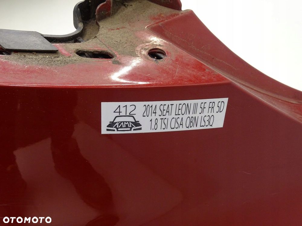 ZDERZAK TYŁ TYLNY POD 4X PDC SEAT LEON III 5F FR 12-16R BORDOWY LKS3Q - 13