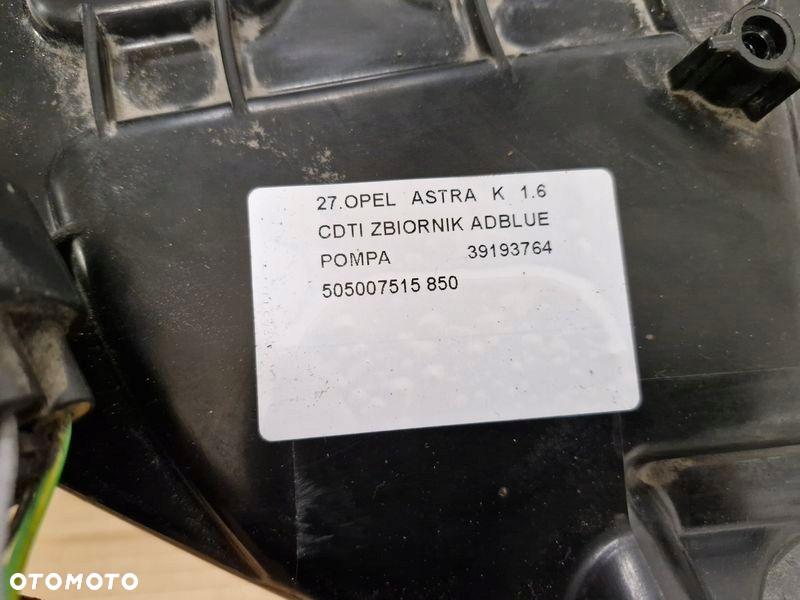 OPEL ASTRA 5 V K 1.6 CDTI ZBIORNIK ADBLUE POMPA 39193764 505007515 - 2