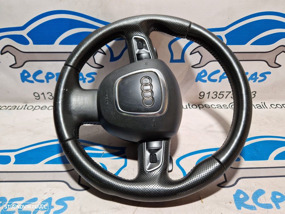 VOLANTE GUIADOR COMPLETO AUDI 8T0419091A 8T0419091 62276000A AUDI A5 8T0 8T3 8TA COUPE CABRIO SLINE S-LINE S LINE PATILHA PATILHAS PELE PERFURADA COMANDOS MULTIFUNÇÕES AIRBAG - 3