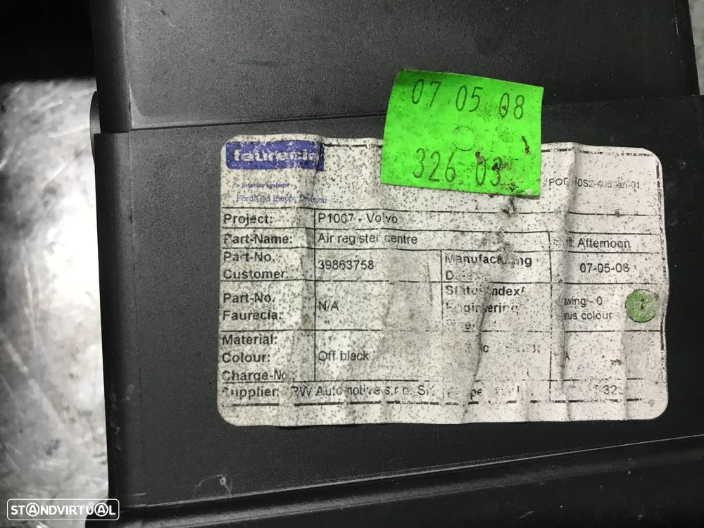 DIFUSOR / GRELHA / SAIDA AR SOFAGEM VOLVO V50 / C30 / S40 II REF. Y01145 39863758 - 4