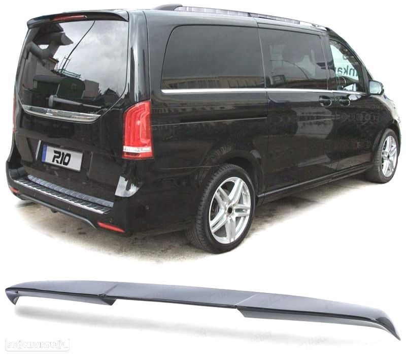 AILERON SPOILER TRASEIRO MERCEDES V CLASE VITO W447 W448 14-19 PRETO BRILHANTE - 1