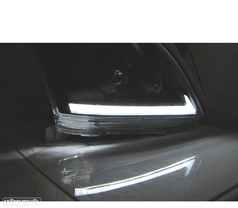 FARÓIS TUBE LIGHT TOYOTA LAND CRUISER FJ120 03-09 COM INDICADOR DINÂMICO PRETO - 2