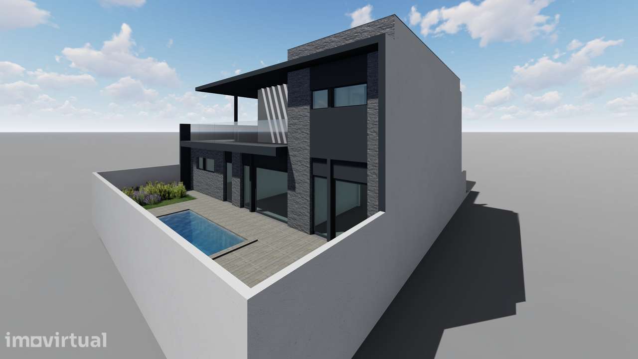 Terreno urbano com projeto aprovado para moradia T4 com piscina - Grande imagem: 5/28