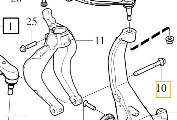 VOLVO S60 V60 XC60 S90 V90 XC90 II dolna sruba widelek wahacza zawieszenia M14x130 30670571 - 3