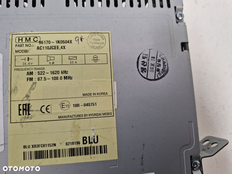 HYUNDAI IX20 RADIO FABRYCZNE CD BLUETOOTH 96170-1K0504X - 5