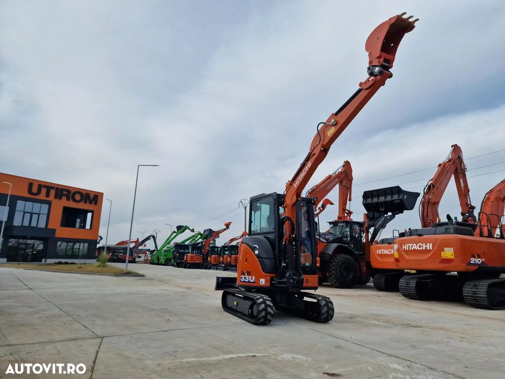 Hitachi 3,7t, ZX33U-6, cupla rapida+2 cupe excavare+cupa taluz, inst picon, Aer conditionat, lama nivelare, produs in JAPONIA, garantie 1an, posibilitate leasing-44.900 EUR+Tva - 22