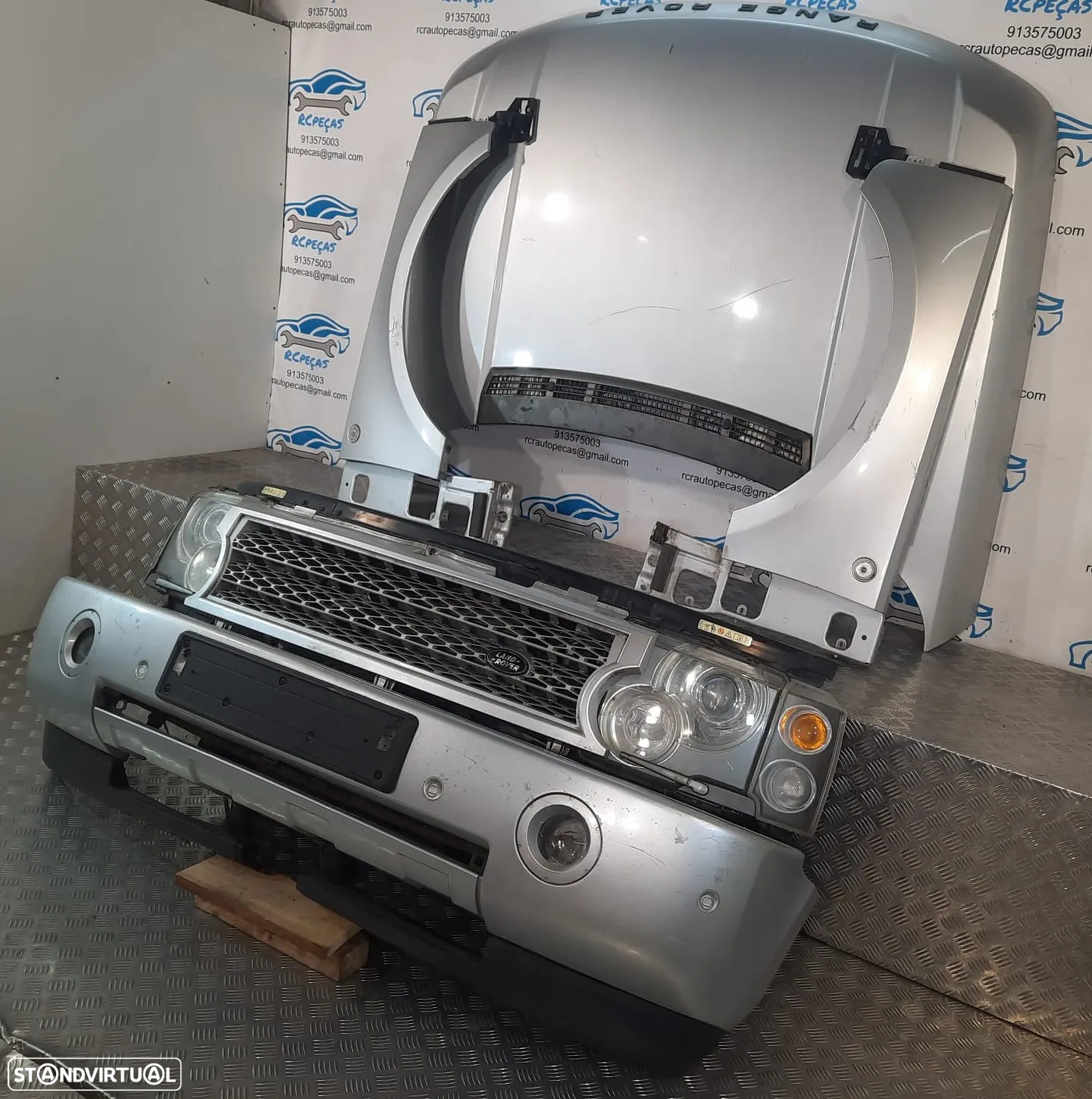 FRENTE COMPLETA LAND ROVER RANGE ROVER SPORT III 3 MK3 L322 CAPOT PARACHOQUES GUARDA-LAMAS OTICAS XENON RADIADOR VENTILADOR FRENTE FIBRA REFORÇO - 2