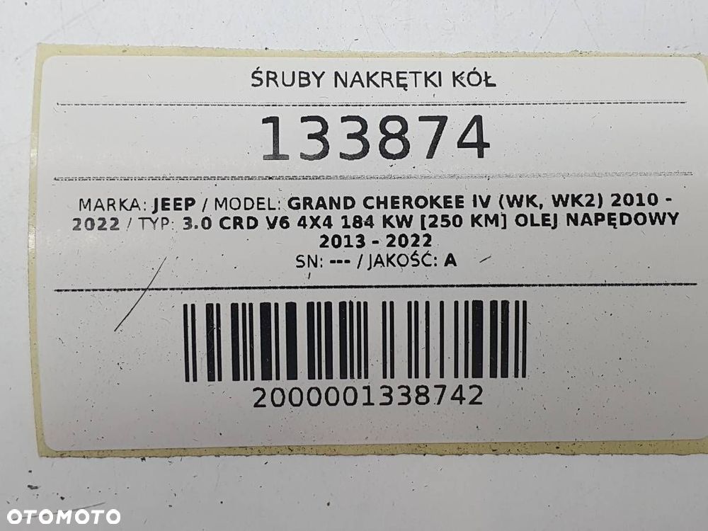 ŚRUBY NAKRĘTKI KÓŁ JEEP GRAND CHEROKEE IV WK2 - 4