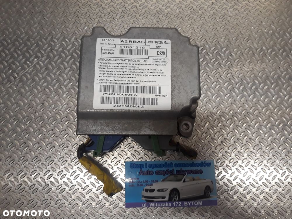 MODUŁ SENSOR PODUSZEK AIRBAG FIAT BRAVO II 1,4 T-JET  2009r  120A 51851218