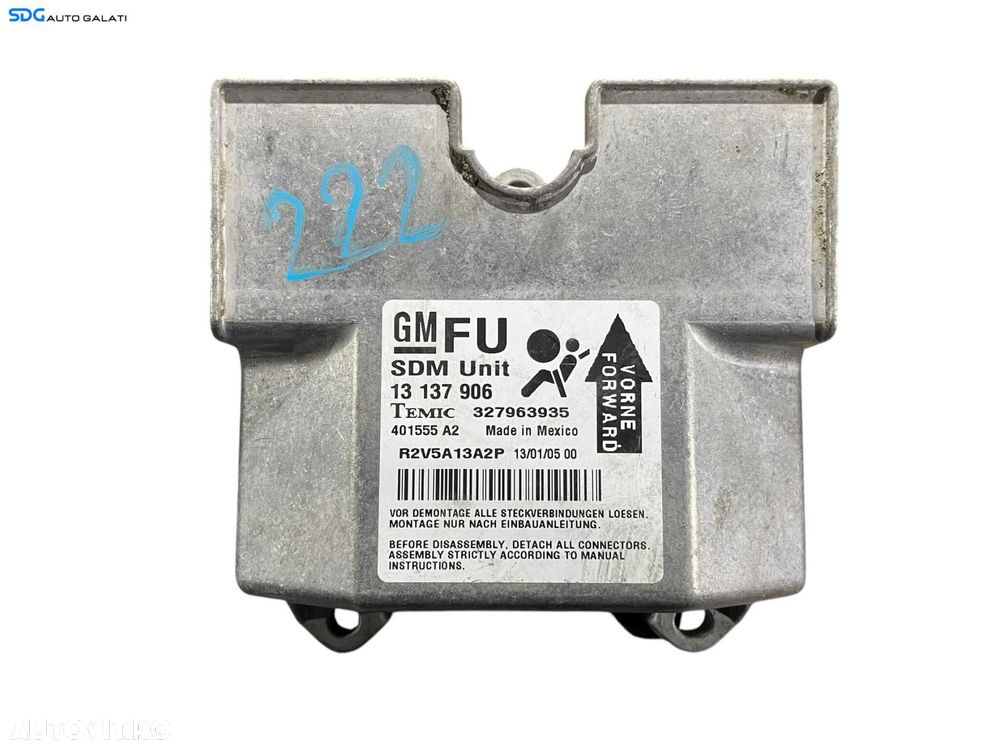 Unitate Modul Calculator Control Airbag Opel Astra H 2004 - 2010 Cod 13137906 [LR0376] - 1
