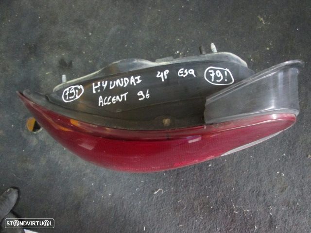Farol Tras REF0791 HYUNDAI ACCENT 1996 4P ESQ HYUNDAI ACCENT 1 1998 1.3I 84CV 4P VERMELHO Esq - 3