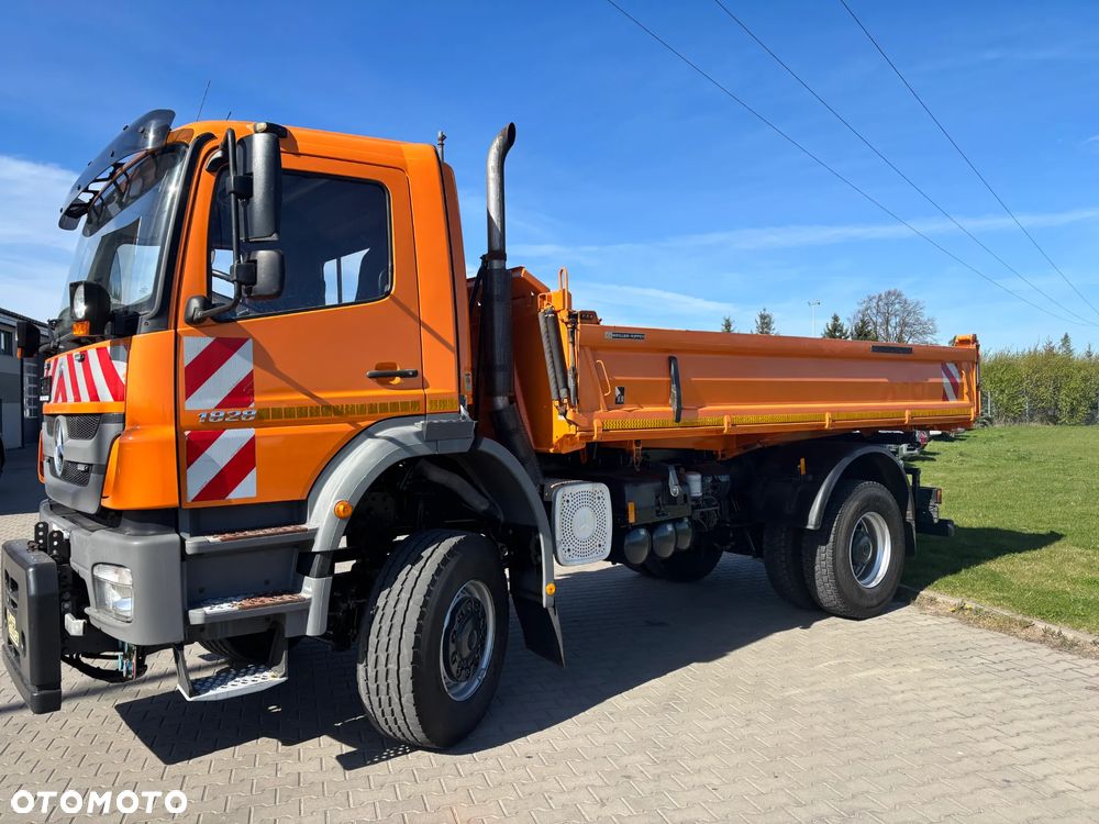 Mercedes-Benz AXOR 1828 4x4 blokady, biegi terenowe, oryginalna wywrotka Meiller kiper , hydraulika do wywrotu , zawieszenie resor, czołownica do pługa, klimatyzacja , webasto , elektryka - 5