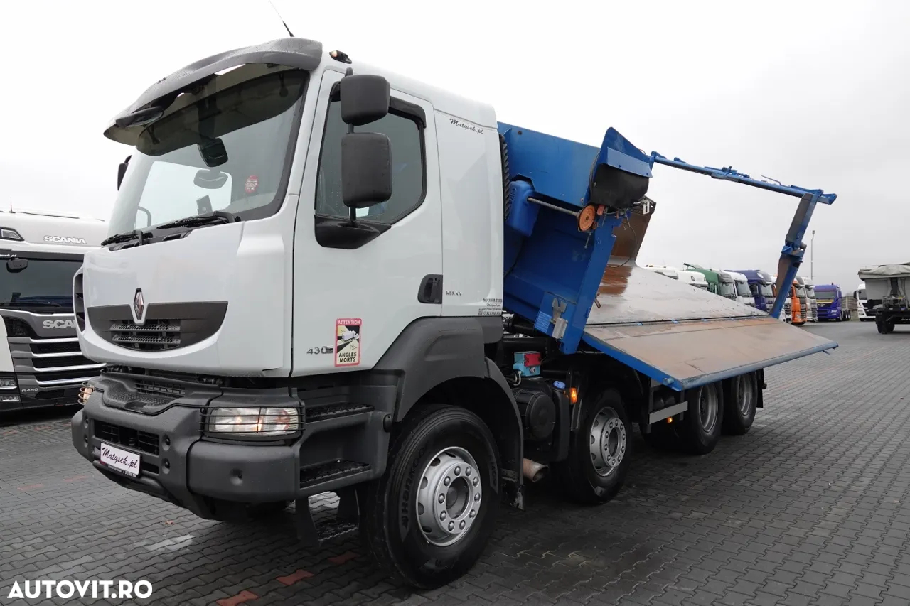Renault KERAX 430 / 8x4 / BASCULANTE / HYDROBOARD / HYDROCLAP / BORDMATIC / EURO 5 EEV - 5