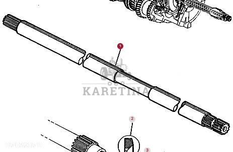 Massey Ferguson 3690 Wałek Wał Skrzyni Biegów Przekładni Dynashift CZĘŚCI 3619774M3 - 1