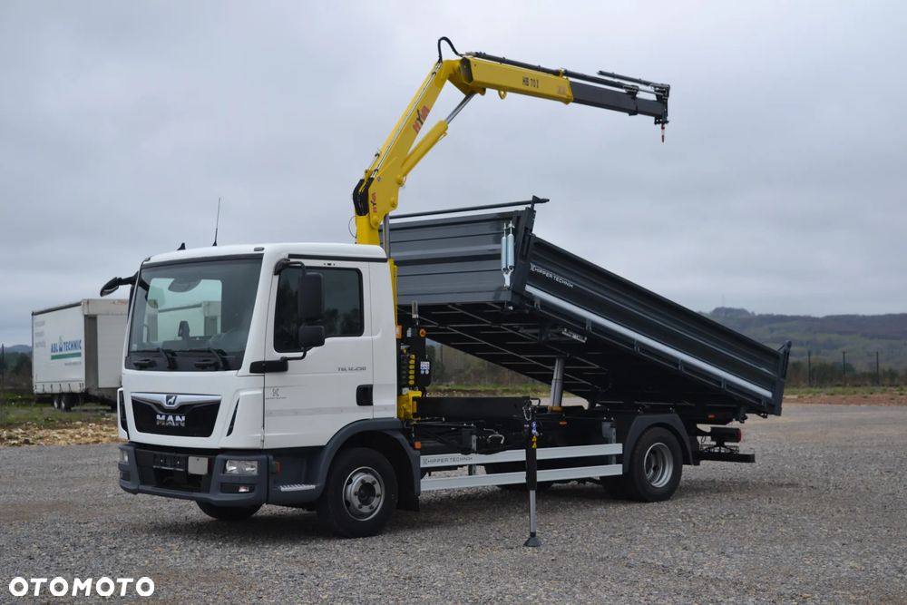 Mercedes-Benz Atego 1524 Nowy 3-stronny WYWROT Nowy żuraw HDS HMF 810 K2 Kiper Wywrotka Fassi Hiab Palfinger DN HC TGL TGM Midlum Eurocargo LF - 4