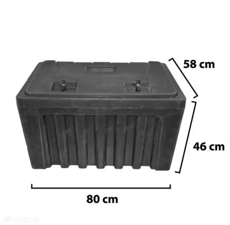 Lada pentru scule fara suport, din plastic negru 460x580x800 mm - 3