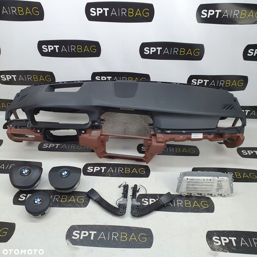 BMW F11 F10 DESKA ROZDZIELCZA KONSOLA KOKPIT PULPIT PODUSZKI AIRBAG AIR BAG NAPINACZE KIT SET - 1