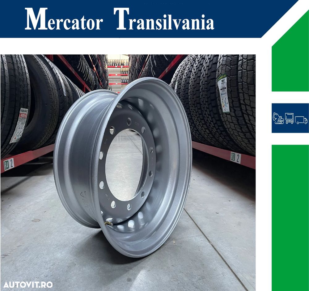 Janta NOUA  Otel 11.75X22.5 Akojant 10 prezoane, 105 mm intre prezoane, fiu 280 mm, flansa interioara Valva exterioara Toate Pozitiile - 1