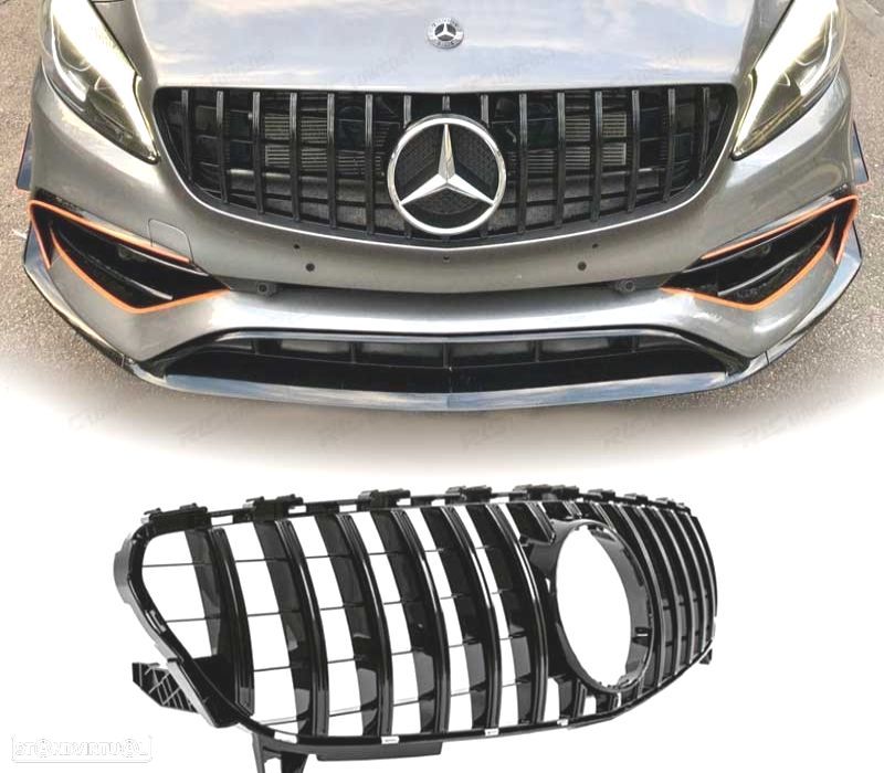 GRELHA FRONTAL MERCEDES CLASE A W176 GT 16-18 PRETO BRILHANTE - 1