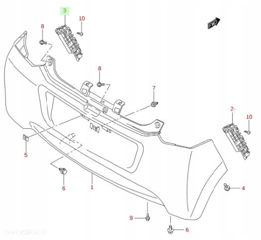 SUZUKI ALTO 09-14 ŚLIZG ZDERZAKA TYŁ LEWY - 4