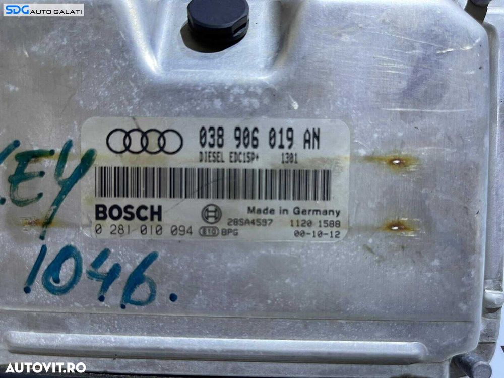 ECU Calculator Motor Audi A4 B5 1.9 TDI AJM ATJ 1997 - 2001 Cod 038906019AN 0281010094 [L2768] - 2