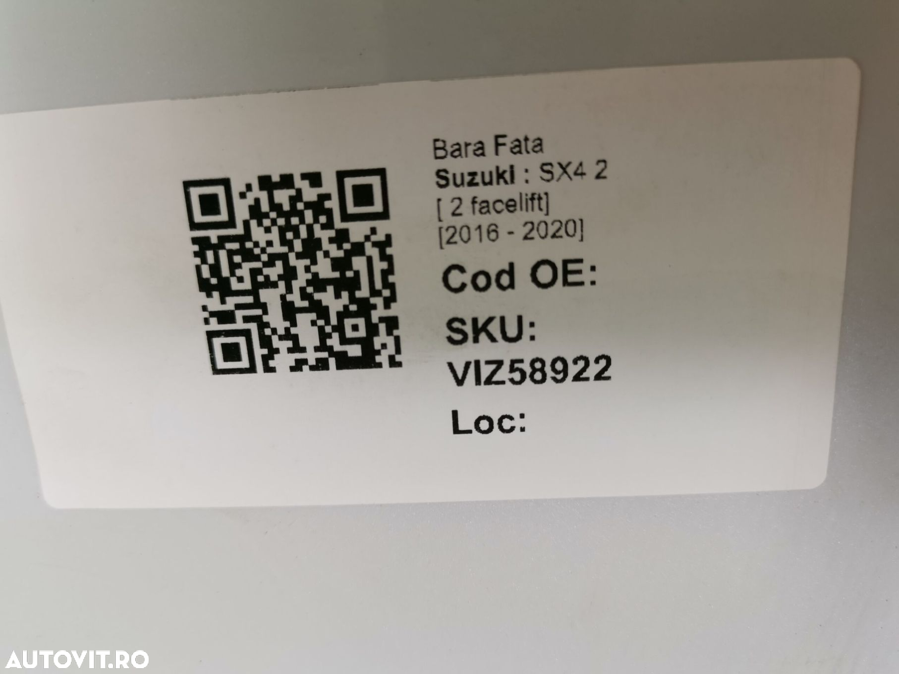 Bara Fata Suzuki  SX4 2 [ 2 facelift] [2016 - 2020] Originala In Stare - 8
