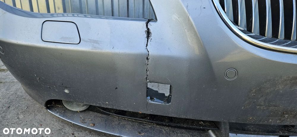 BMW 5 E60 E61 2003-2007 Kompletny zderzak przód Zderzak przedni pod czujniki parkowania PDC XENON spryskiwacze  KOLOR Silbergrau - 13