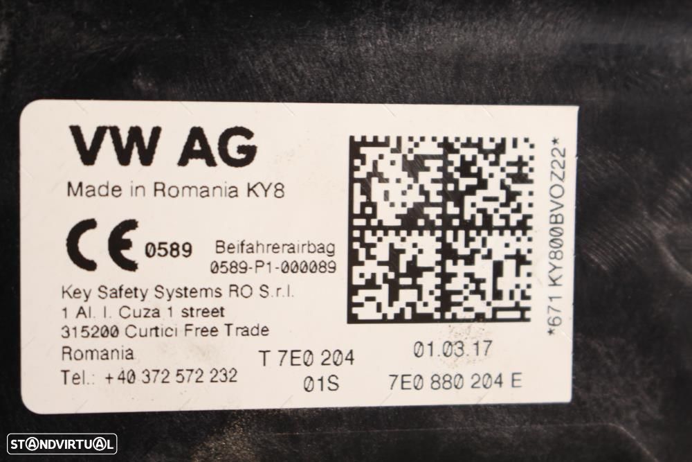 Airbag De Passageiro Volkswagen Caddy Iv Caixa (Saa, Sah)  7E0880204e - 7