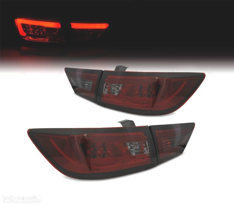 FAROLINS TRASEIROS PARA RENAULT CLIO 4 13-16 LIGHT BAR FUNDO VERMELHO FUMADO - 1