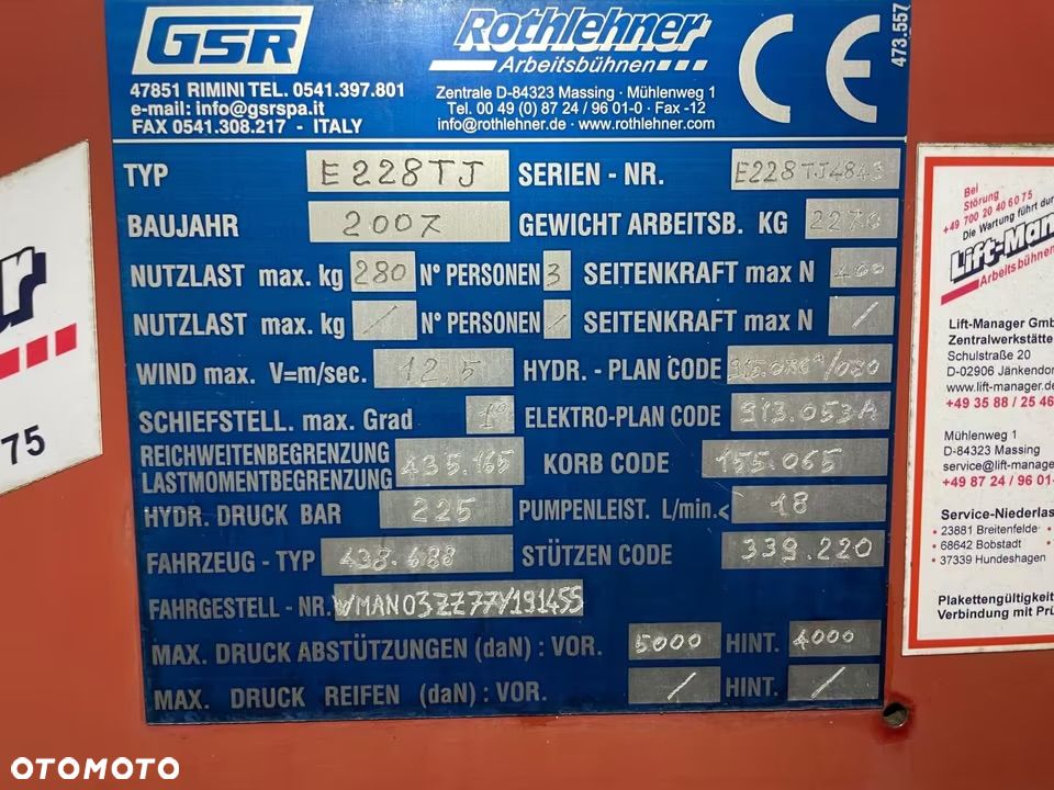MAN Podnośnik Koszowy Zwyżka GSR Hydrauliczny ! 228TJ 22 Metry 17 w Bok Kosz 280 Kg jak Ruthmann Wumag Multitel - 15