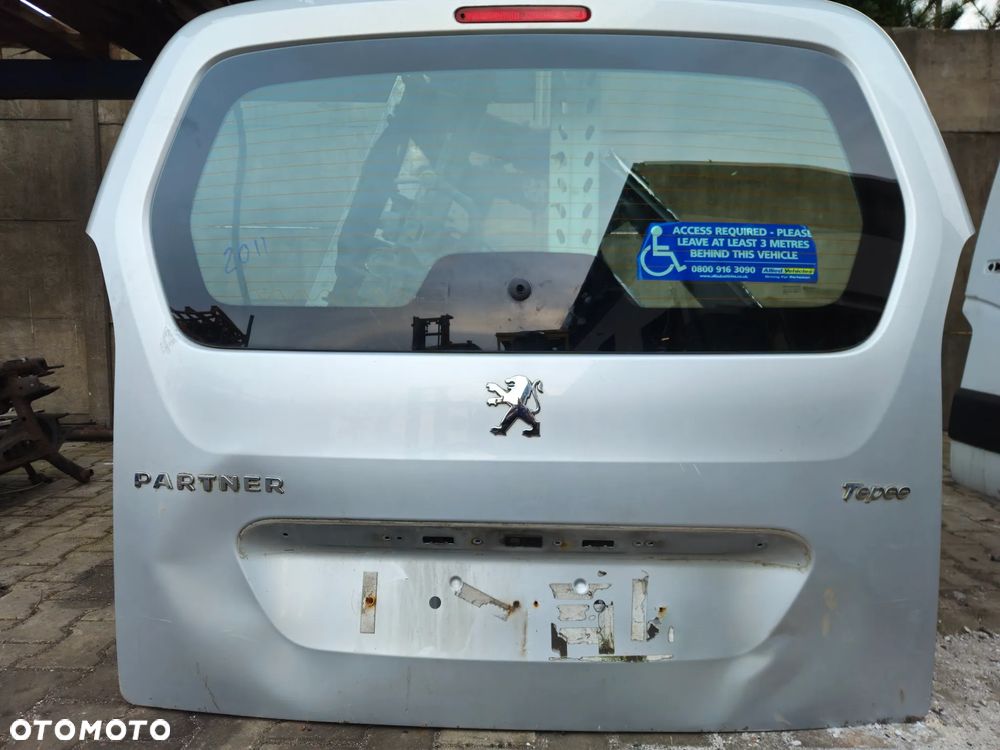 Peugeot Partner  III 3 klapa tył tylna szyba - 1