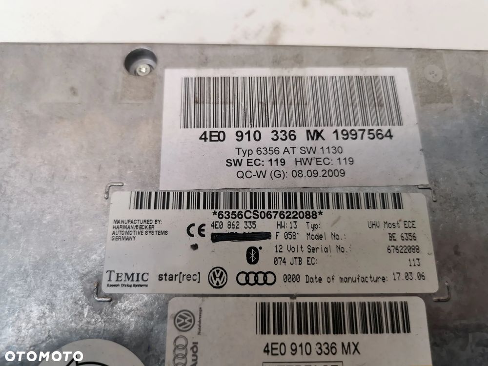Moduł Sterownik Bluetooth AUDI A6 C6 A8 4E0910336MX - 2