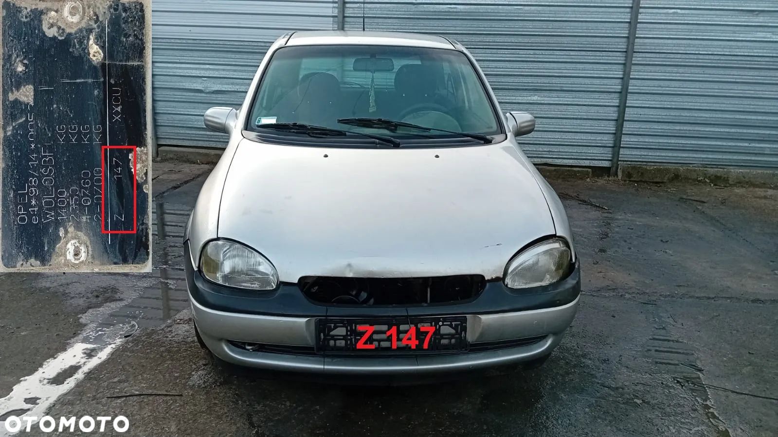 Tylko Części OPEL CORSA B 1.2 16V X12XE 65KM 48kW 97r-00r 3d lakier Z147 - 1